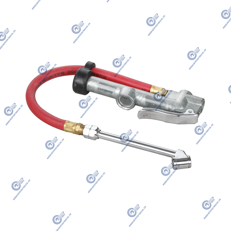 TG-27 Ban Inflator Gauge dengan Dual Head Air Chuck 15 ”Selang Udara 10-160 PSI