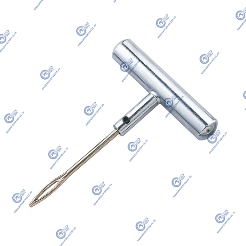 TRT-11H Split Eye Needle dengan T-Handle End Slot, Chrome